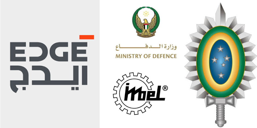 EDGE, UAE Ministry of Defence, Brazilian Army and Imbel Logos. Image Courtesy-Official Websites
