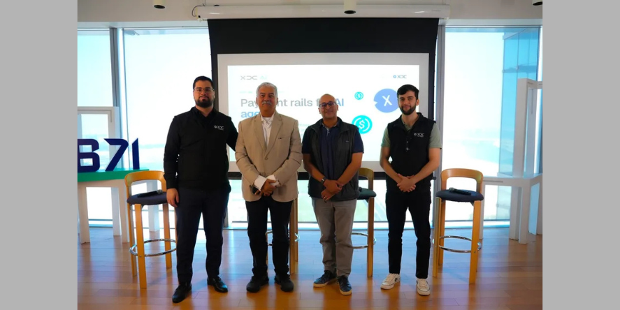 (L-R) Jeremy Noori, Head of Structured Products, XDC Network Dr. Bhaskar Dasgupta, Chairman and Founder of MESA and Ramy Soliman, Co-chair of MESA_ Beny Mohammadkhani, Hea. Image Courtesy: XDC Network