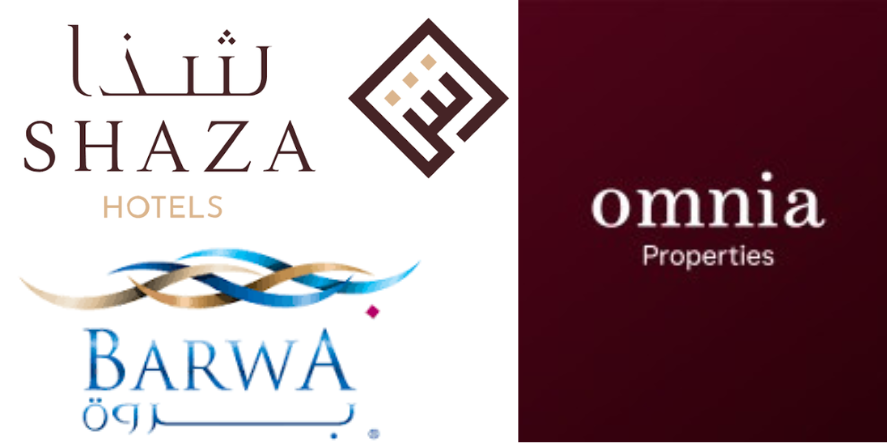 Shaza Hotels, Barwa and Omnia Properties Logos. Image Courtesy-Official Websites